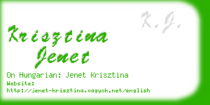 krisztina jenet business card